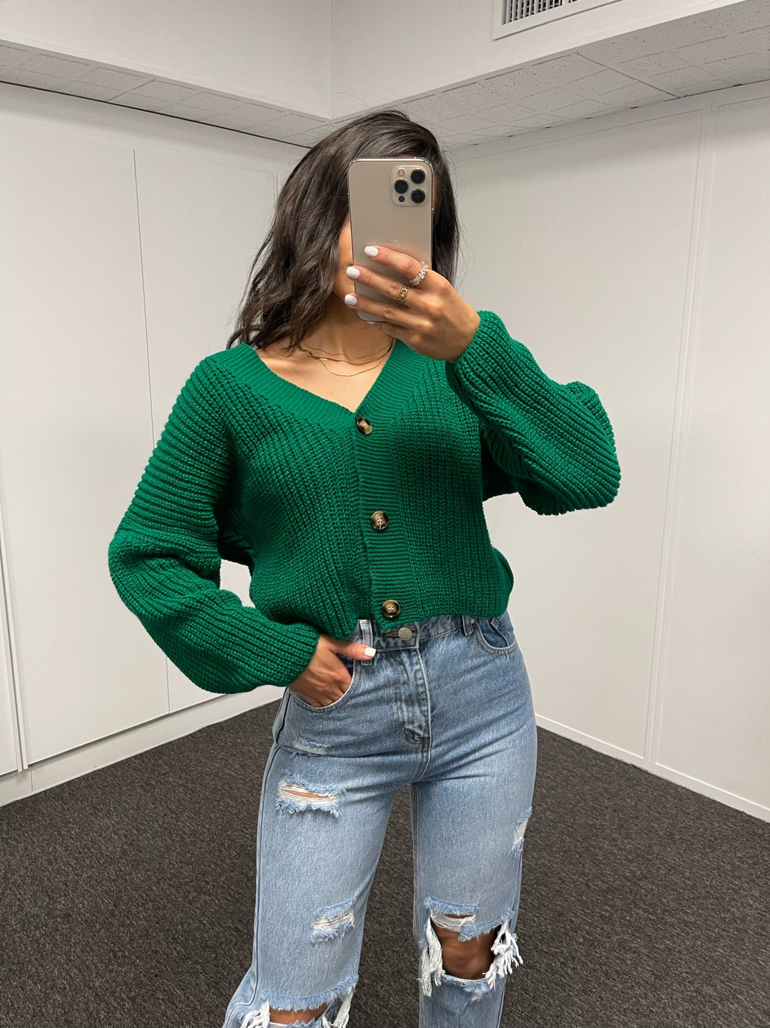 PULL EN MAILLE VERT