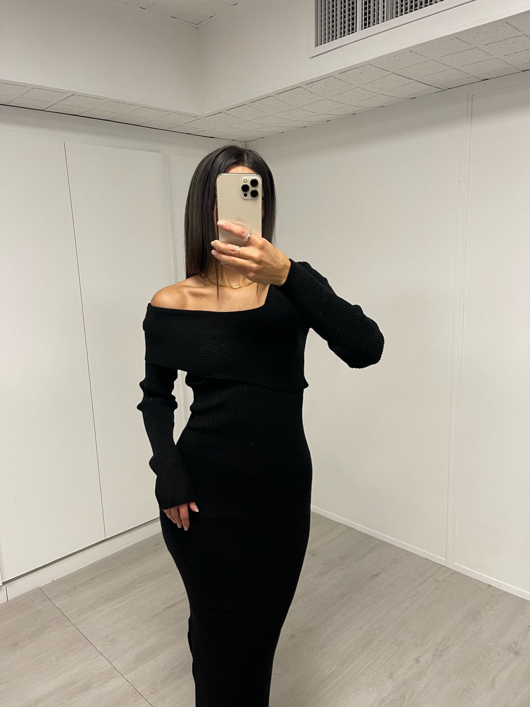 BLACK ASYMMETRIC DRESS