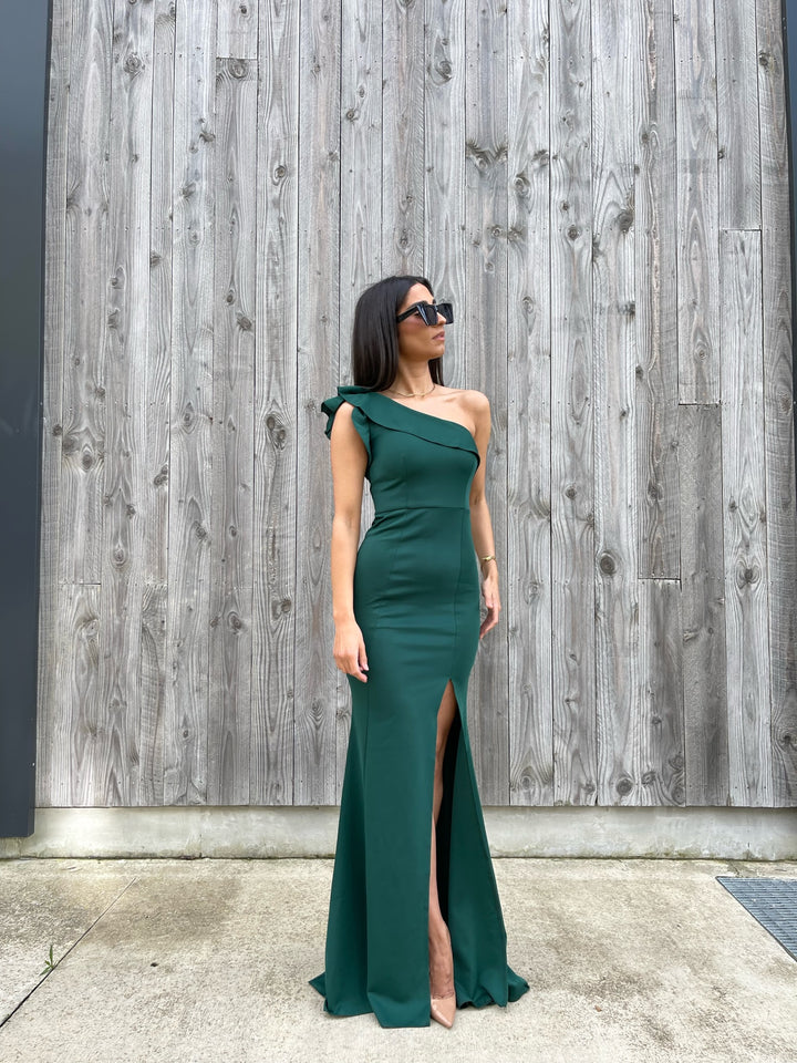 MELIA DRESS ONE GREEN SLEEVE